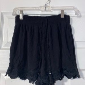 Mudd Comfy Black Lace Drawstring Shorts